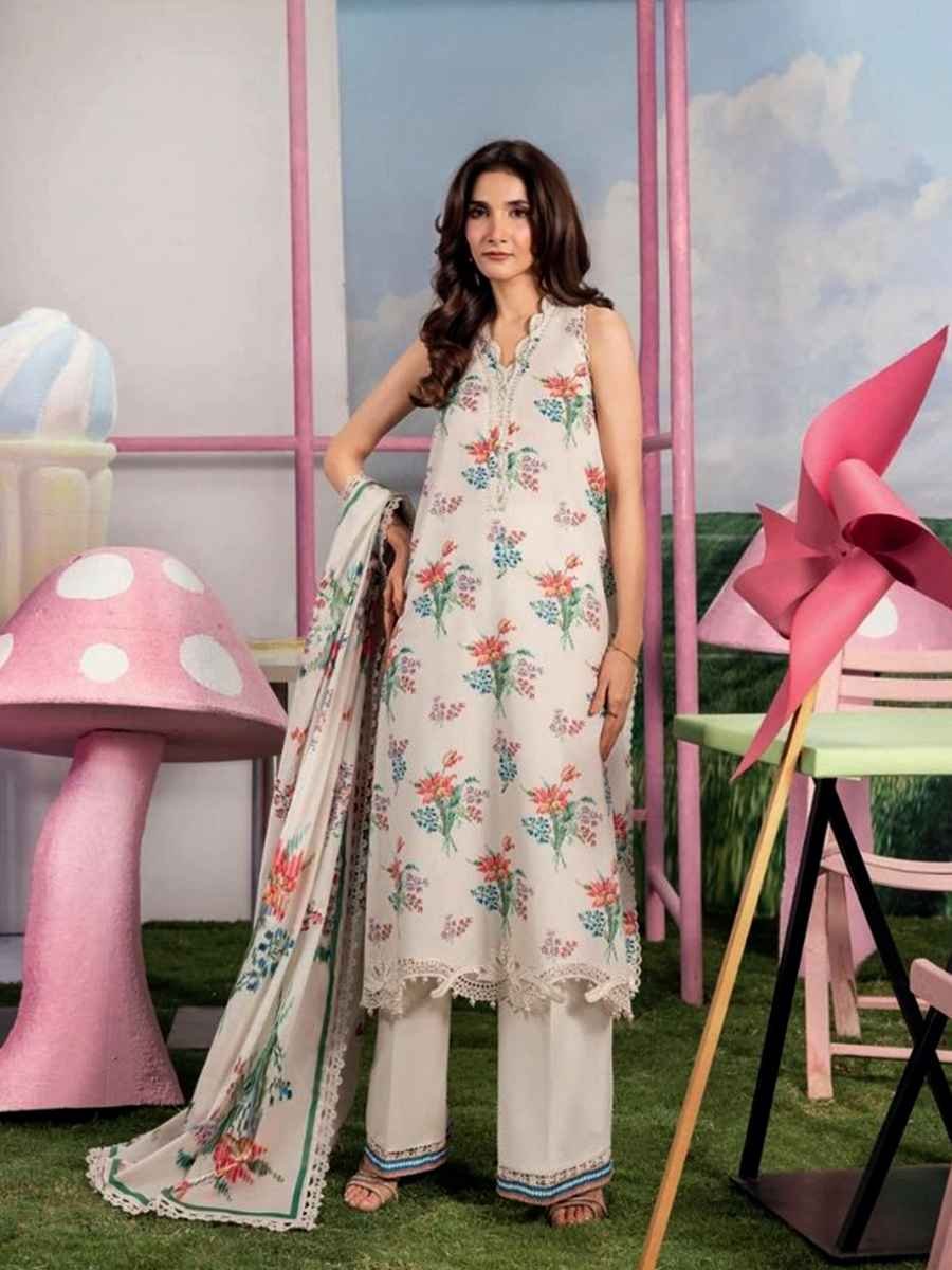 06-A M/BASICS BY MARIA.B SPRING SUMMER ‘26 COLLECTION UNSTITCHED EMBROIDERED LAWN 3 PIECE SUIT MB-CUSV13-06-A - Image 1