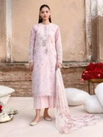 CROSS STITCH UNSTITCHED PREMIUM LAWN COLLECTION DESIGN 12 CELESTE FLORA