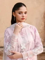 CROSS STITCH UNSTITCHED PREMIUM LAWN COLLECTION DESIGN 12 CELESTE FLORA - Image 2