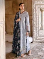 CROSS STITCH UNSTITCHED PREMIUM LAWN COLLECTION DESIGN 13 DREAM FLINT