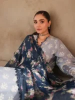 CROSS STITCH UNSTITCHED PREMIUM LAWN COLLECTION DESIGN 13 DREAM FLINT - Image 2