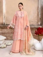 CROSS STITCH UNSTITCHED PREMIUM LAWN COLLECTION DESIGN 14 MUTED BLUSH