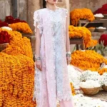 CROSS STITCH UNSTITCHED PREMIUM LAWN COLLECTION DESIGN 18 ROSE VEIL