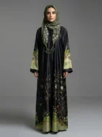 ABAYAT v2 by NOORMA KAAMAL  Digital Printed Silk Abaya Modest Wear Collection (1pc)