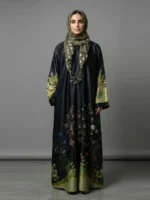 ABAYAT v2 by NOORMA KAAMAL  Digital Printed Silk Abaya Modest Wear Collection (1pc) - Image 4