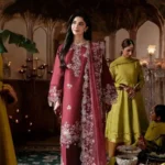 CROSS STITCH UNSTITCHED PREMIUM LAWN COLLECTION  DESIGN 1 CRIMSON DRAPE