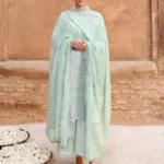 CROSS STITCH UNSTITCHED PREMIUM LAWN COLLECTION DESIGN 20 SAGE GREEN