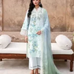 CROSS STITCH UNSTITCHED PREMIUM LAWN COLLECTION DESIGN 21 SAEAFOAM TREASURE