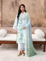 CROSS STITCH UNSTITCHED PREMIUM LAWN COLLECTION DESIGN 21 SAEAFOAM TREASURE