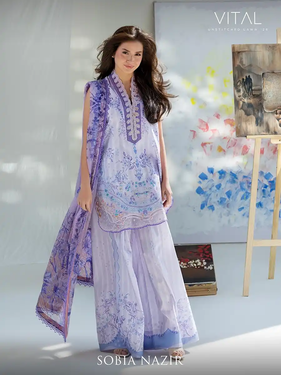 22 VITAL BY SOBIA NAZIR '26 COLLECTION UNSTITCHED LAWN V-2B - Image 1