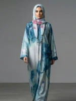 ABAYAT v2 by NOORMA KAAMAL  Digital Printed Silk Abaya Modest Wear Collection (1pc) - Image 3