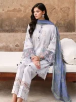 CROSS STITCH UNSTITCHED PREMIUM LAWN COLLECTION DESIGN 23 VINTAGE PETAL - Image 2