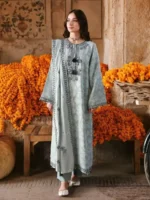 CROSS STITCH UNSTITCHED PREMIUM LAWN COLLECTION DESIGN 24 AZURE DREAM