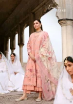 CROSS STITCH UNSTITCHED PREMIUM LAWN COLLECTION DESIGN 2 DUSKY ROSE