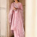 CROSS STITCH UNSTITCHED PREMIUM LAWN COLLECTION DESIGN 4 LEVENDER MIST