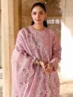 CROSS STITCH UNSTITCHED PREMIUM LAWN COLLECTION DESIGN 4 LEVENDER MIST - Image 2