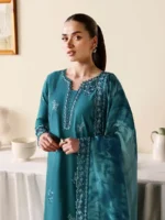 AZURE Luxury Lawn Unstitched Embroidered 3 Piece Suit AZ’26 Drees Name - Sea Breeze Lawn-78 - Eid Drop-2 - Image 2