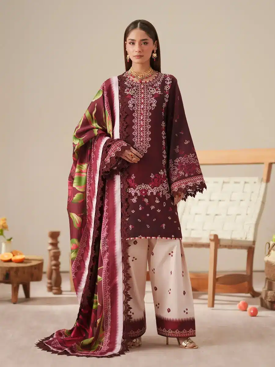 81B JoJo by Bin Ilyas Unstitched Embroidered Lawn 3 Piece Suit Summer Collection’26 - D-81B - Image 1