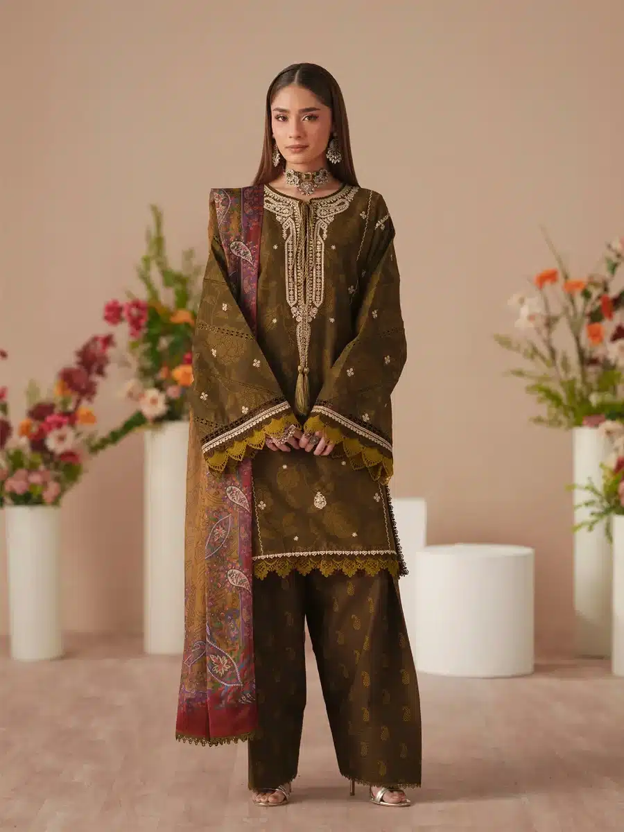 84A JoJo by Bin Ilyas Unstitched Embroidered Lawn 3 Piece Suit Summer Collection’26 - D-84A - Image 1