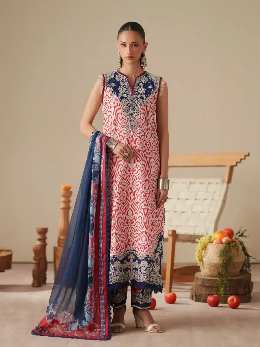 85B JoJo by Bin Ilyas Unstitched Embroidered Lawn 3 Piece Suit Summer Collection’26 - D-85B - Image 1