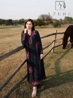 AZURE Luxury Lawn Unstitched Embroidered 3 Piece Suit AZ’26 Drees Name - Black Cherry Lawn-75- Eid Drop-2 - Image 6