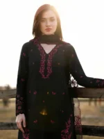 AZURE Luxury Lawn Unstitched Embroidered 3 Piece Suit AZ’26 Drees Name - Black Cherry Lawn-75- Eid Drop-2 - Image 4