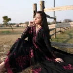 AZURE Luxury Lawn Unstitched Embroidered 3 Piece Suit AZ’26 Drees Name - Black Cherry Lawn-75- Eid Drop-2
