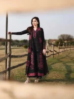 AZURE Luxury Lawn Unstitched Embroidered 3 Piece Suit AZ’26 Drees Name - Black Cherry Lawn-75- Eid Drop-2 - Image 2