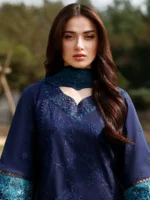 AZURE Luxury Lawn Unstitched Embroidered 3 Piece Suit AZ’26 Drees Name - Blueberry Lawn-81- Eid Drop-2 - Image 6